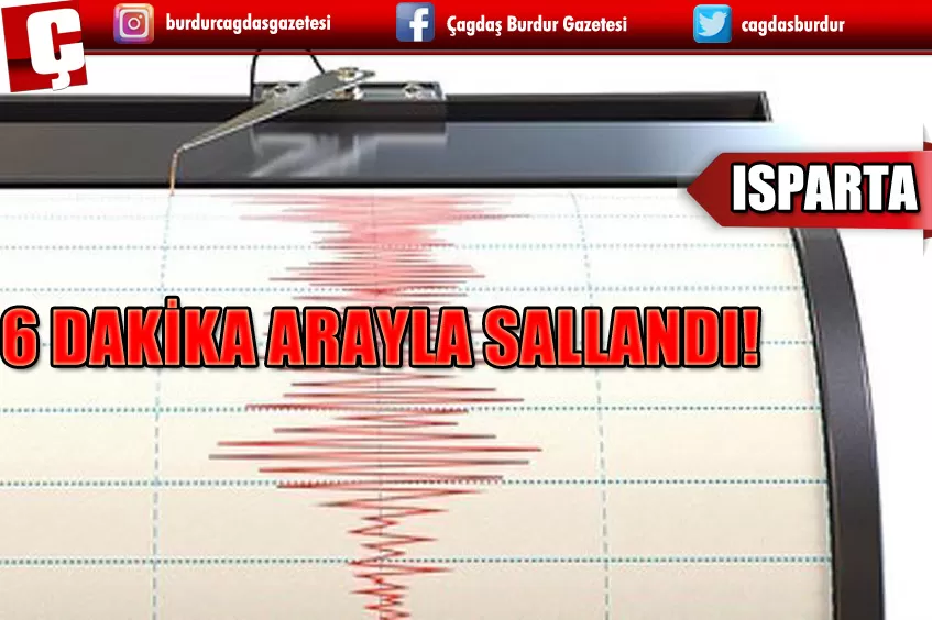 ISPARTA'DA DEPREM! 6 DAKİKA ARAYLA İKİ KERE SALLANDI