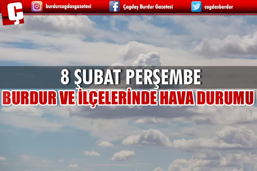 8 ŞUBAT 2024 PERŞEMBE GÜNÜ HAVA DURUMU