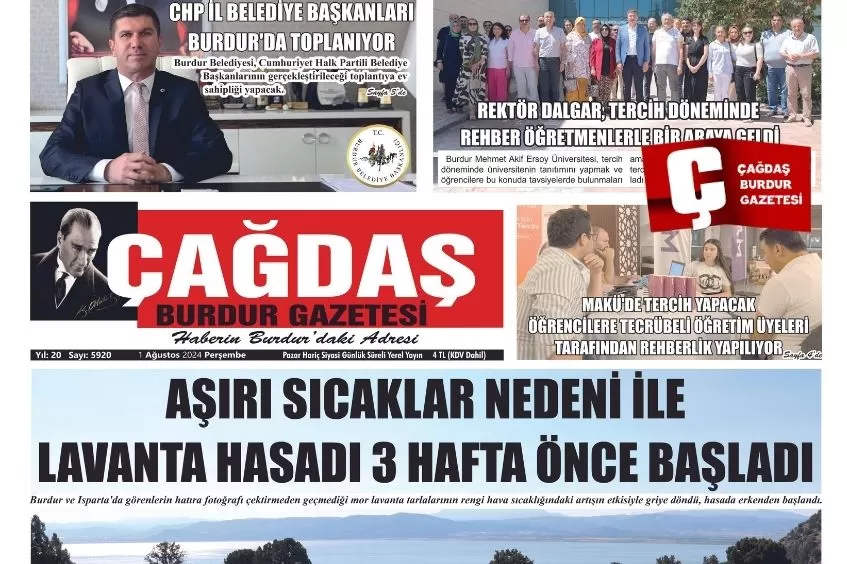 GAZETEMİZ 1 AĞUSTOS 2024 TARİHLİ SAYISI