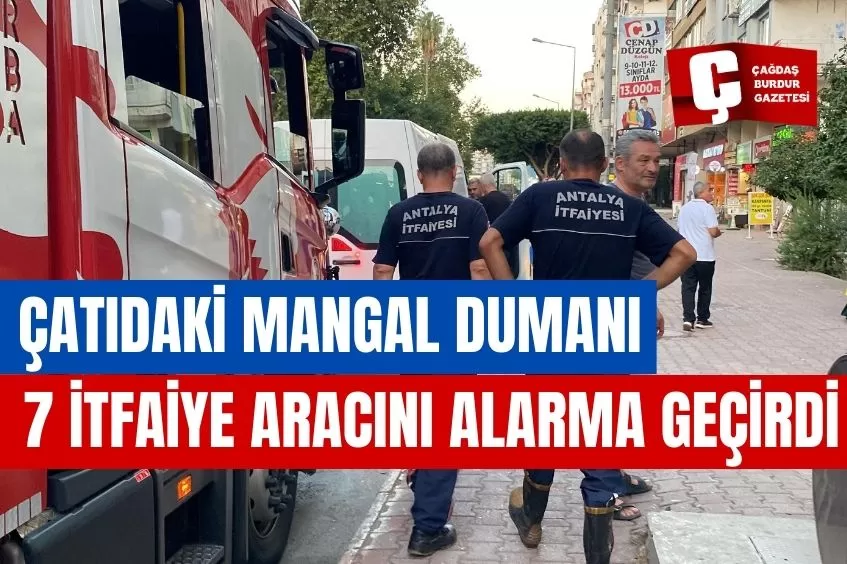 APARTMANIN ÇATISINDAKİ MANGAL DUMANI 7 İTFAİYE ARACINI ALARMA GEÇİRDİ