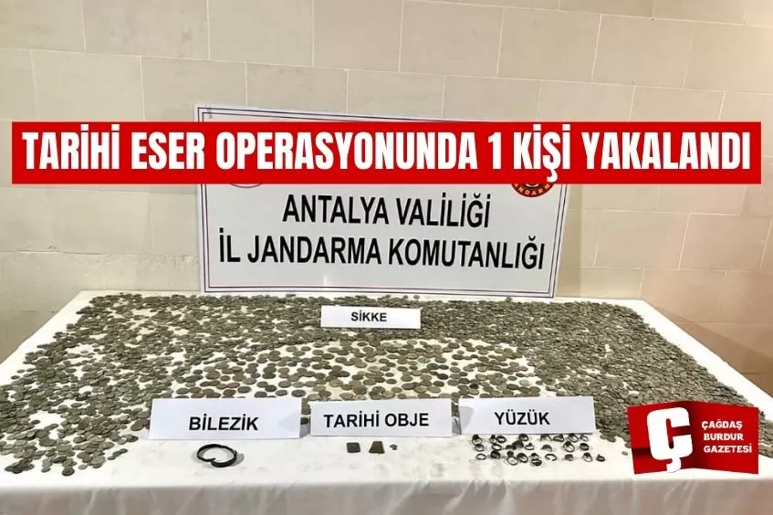 ANTALYA'DA TARİHİ ESER OPERASYONUNDA 1 KİŞİ YAKALANDI