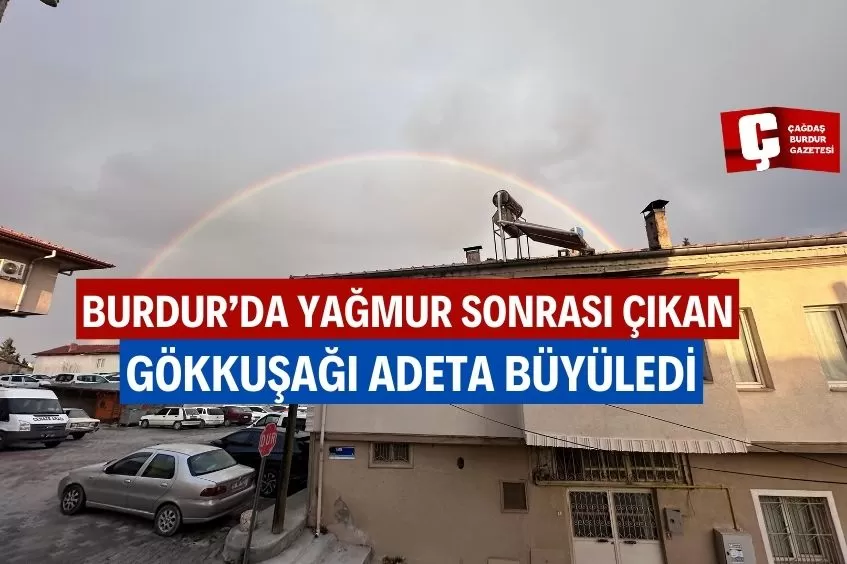 BURDUR'DA YAĞMURUN ARDINDAN ÇIKAN GÖKKUŞAĞI MEST ETTİ