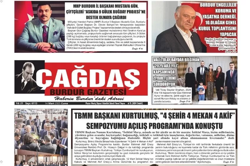 GAZETEMİZ 14 MART 2025 TARİHLİ SAYISI